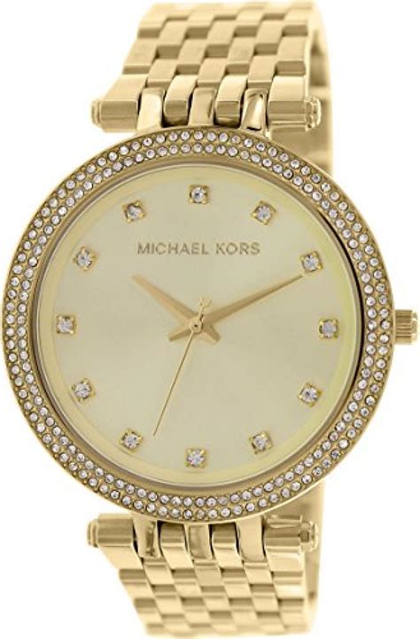 michael kors uhr damen gold schwarzes zifferblatt|Designer.